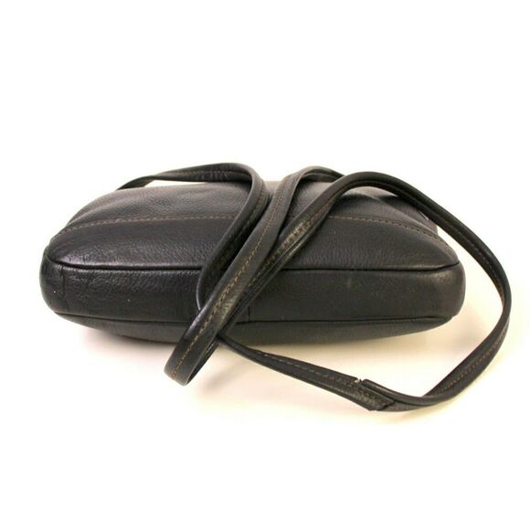 FOSSIL №1954 BLACK GENUINE LEATHER X-BODY MESSENGER SHOULDER BAG HANDBAG PURSE - Picture 9 of 10